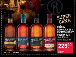 Makro BOŽKOV REPUBLICA 35 % ESPRESSO, HONEY, SOLERA 30 % nabídka