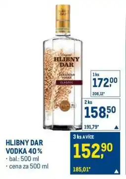 Makro HLIBNY DAR Vodka 40% nabídka
