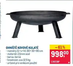 Makro OHNIŠTĚ KOVOVÉ KULATÉ nabídka