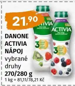 Terno Danone Activia nápoj nabídka