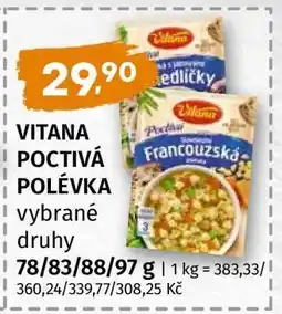 Terno Vitana Poctivá polévka nabídka