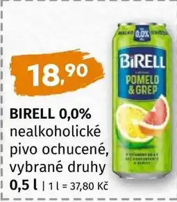 Terno BIRELL 0,0% nealkoholické pivo ochucené, vybrané druhy nabídka