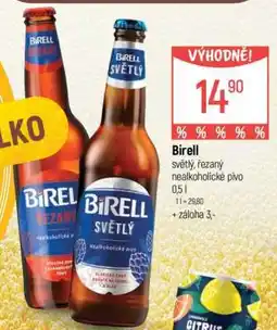 Globus Birell světlý, řezaný nealkoholické pivo 0,5 l nabídka