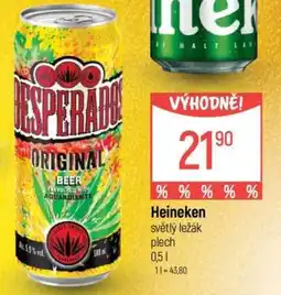 Globus Heineken světlý ležák plech nabídka