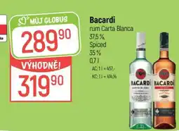 Globus Bacardi rum Carta Blanca nabídka