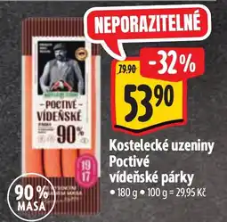 Albert Kostelecké uzeniny Poctivé vídeňské párky nabídka