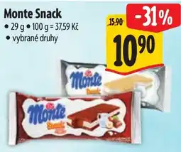 Albert Monte Snack nabídka