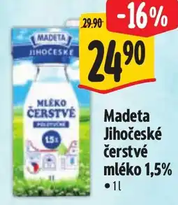 Albert Madeta Jihočeské čerstvé mléko 1,5% nabídka