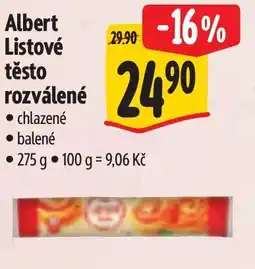 Albert Albert Listové těsto rozválené nabídka