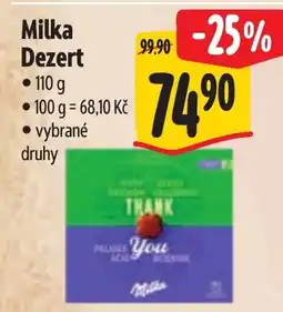 Albert Milka Dezert nabídka