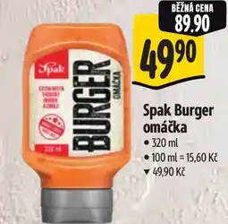 Albert Spak Burger omáčka nabídka
