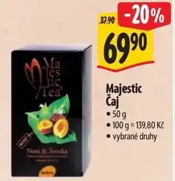 Albert Majestic Čaj nabídka