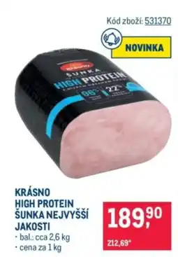 Makro Krásno high protein šunka nejvyšší jakosti nabídka