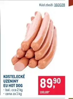 Makro Kostelecké uzeniny eu hot dog nabídka