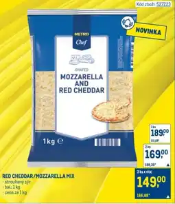 Makro Red cheddar/mozzarella mix nabídka