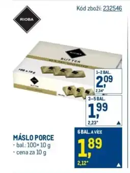 Makro Máslo porce nabídka