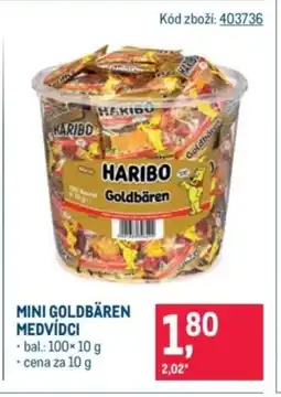 Makro Haribo Mini goldbären medvídci nabídka