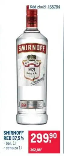 Makro Smirnoff Red 37.5% nabídka