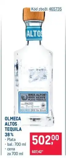 Makro Olmeca Altos tequila 38% nabídka