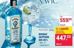 Makro Bombay Sapphire gin 40% nabídka