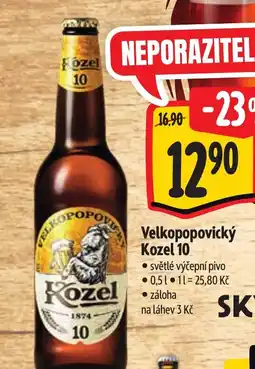 Albert Velkopopovický Kozel 10 nabídka