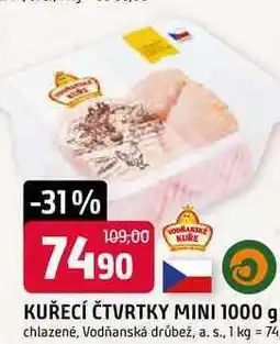 Trefa KUŘECÍ ČTVRTKY MINI 1000 g chlazené, Vodňanská drůbež nabídka
