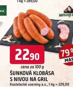 Trefa ŠUNKOVÁ KLOBÁSA S NIVOU NA GRIL nabídka