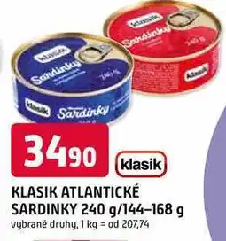 Trefa KLASIK ATLANTICKÉ SARDINKY 240 g nabídka