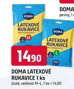 Trefa DOMA LATEXOVÉ RUKAVICE 1 ks žluté, velikost M-L nabídka
