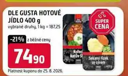Trefa DLE GUSTA HOTOVÉ JÍDLO nabídka