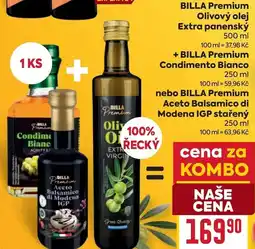 Billa BILLA Premium Olivový olej Extra panenský + BILLA Premium Condimento Bianco nebo BILLA Premium Aceto Balsamico di Modena nabídka
