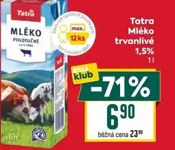 Billa Tatra Mléko trvanlivé 1,5% nabídka