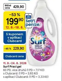 Tesco Surf prací gel nabídka