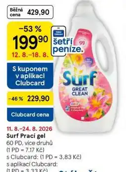 Tesco Surf prací gel nabídka