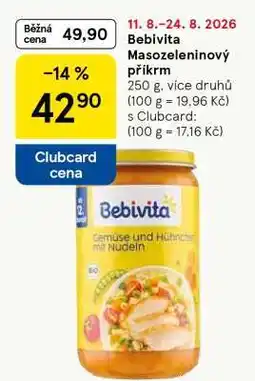 Tesco Bebivita Masozeleninový příkrm nabídka