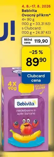 Tesco Bebivita Ovocný příkrm nabídka