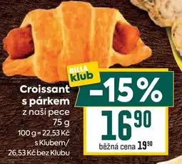 Billa Croissant s párkem nabídka