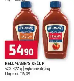 Terno Hellmann’s kečup nabídka