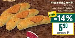 Billa Vita selský rohlík nabídka
