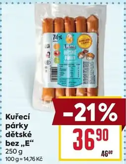Billa Kuřecí párky dětské bez,,E“ nabídka