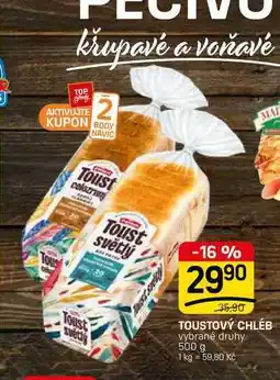 Flop TOUSTOVÝ CHLÉB vybrané druhy nabídka