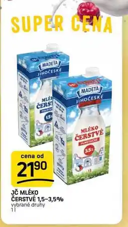 Flop JČ MLÉKO ČERSTVÉ 1,5-3,5% vybrané druhy 11 nabídka