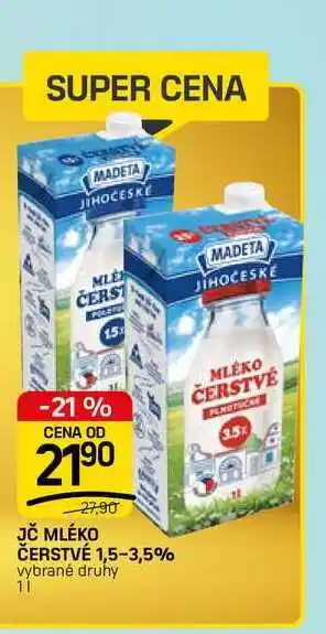 Flop JČ MLÉKO ČERSTVÉ 1,5-3,5% vybrané druhy nabídka