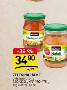 Flop ZELENINA HAMÉ vybrané druhy 320-330 g/PP 150-175 g nabídka