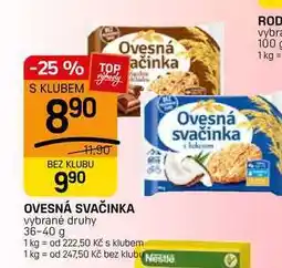 Flop OVESNÁ SVAČINKA vybrané druhy nabídka