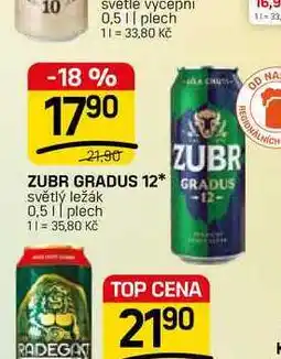 Flop ZUBR GRADUS 12*světlý ležák 0,51 plech nabídka