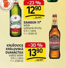 Flop KRUŠOVICE KRÁLOVSKÁ DVANÁCTKA světlý ležák nabídka