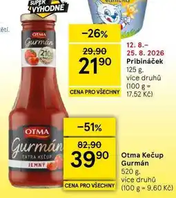 Tesco Otma Kečup Gurmán nabídka