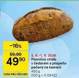 Tesco Pšeničný chléb s čedarem a jalapeño pečený na kameni nabídka