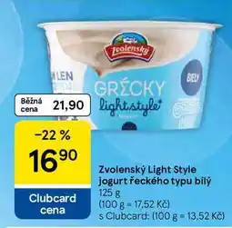 Tesco Zvolenský Light Style jogurt řeckého typu bílý nabídka